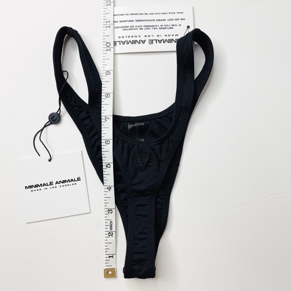 NWT MINIMALE ANIMALE Black Bikini Lucid XS Top & Nolita Thong Small Bottom - Picture 6 of 12